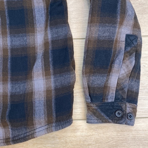 Boston Traders Sherpa‎ Plaid Flannel Shacket Shirt Jacket Grunge Casual Lined - Picture 5 of 14
